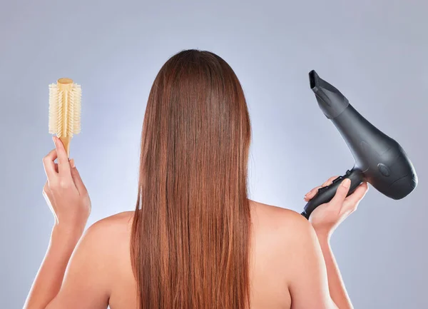 Haarbürste Modell Haare Und Rücken Einer Frau Mit Beauty Und — Stockfoto
