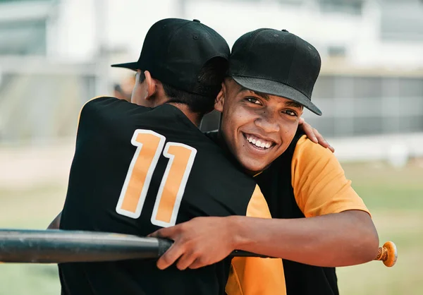 Ich Gebe Mein Bestes Für Meine Mannschaft Zwei Junge Baseballspieler — Stockfoto