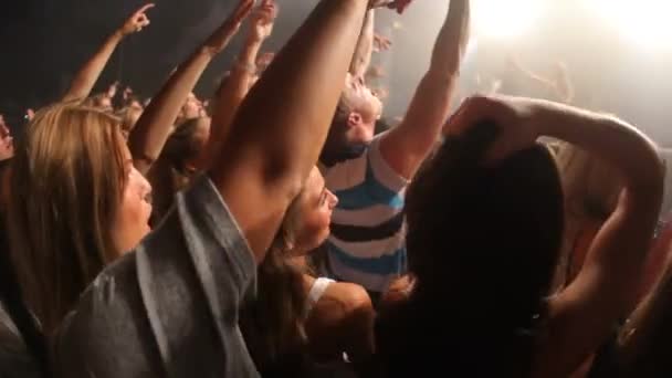 Publiek Concert Muziek Festival Feest Dans Nachtclub Vrijheid Energie Rave — Stockvideo
