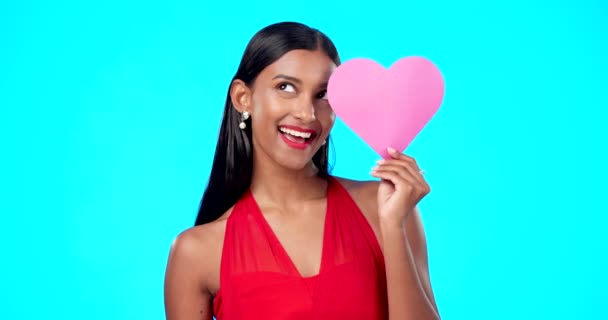 Cartel Papel Sonrisa Mujer Corazón Para San Valentín Cuidado Del — Vídeo de stock