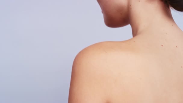 Hautpflege Schönheit Und Gesunde Haut Eines Frauenporträts Glücklich Durch Gesundheit — Stockvideo