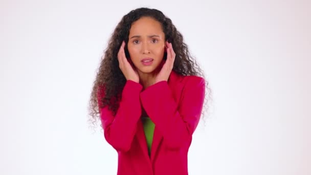 Gezicht Stress Zwarte Vrouw Met Angst Angst Zenuwachtig Met Meisje — Stockvideo