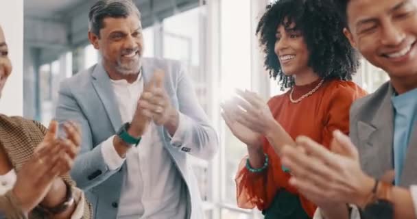 Celebration Applause Diversity Team Business People Clapping Collaboration Achievement Profit — Stock Video