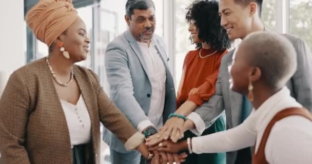 Teamwork Collaboration Hands Applause Business People Support Trust Team Building — Stockvideo