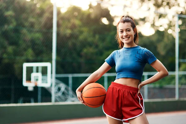 Could Stay Out Here All Day Attractive Young Sportswoman Standing — Stock Photo, Image