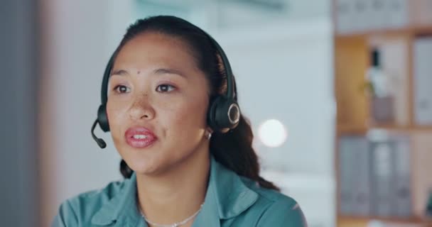 Kontakt Crm Callcenter Eller Asiatisk Agent Telekommunikationsselskab Der Hjælper Kunder – Stock-video