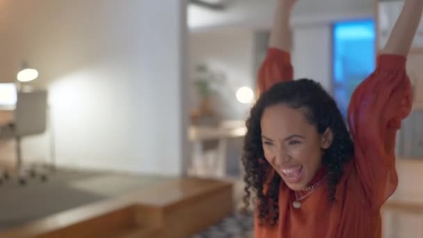 Negocios Tirar Papeles Mujeres Con Celebración Oportunidad Felicidad Lugar Trabajo — Vídeos de Stock