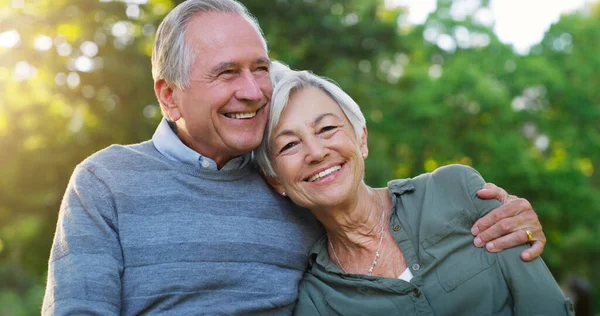 Real Life Happily Ever Affectionate Senior Man Embracing His Wife — Stock Photo, Image