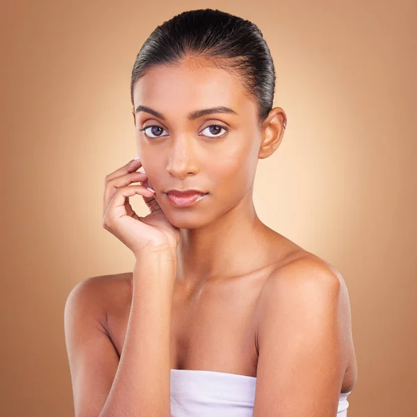 Péče Pleť Přírodní Krása Portrét Ženy Studiu Pro Wellness Dermatologii — Stock fotografie