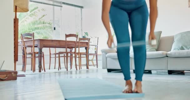 Meditation Fitness Yoga Video Laptop Home Wellness Practice Online Coaching — Stock Video