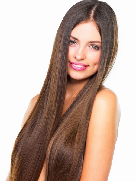 Perfectly Silky Even Hair Gods Worship Studio Portrait Beautiful Young — Stock Photo, Image