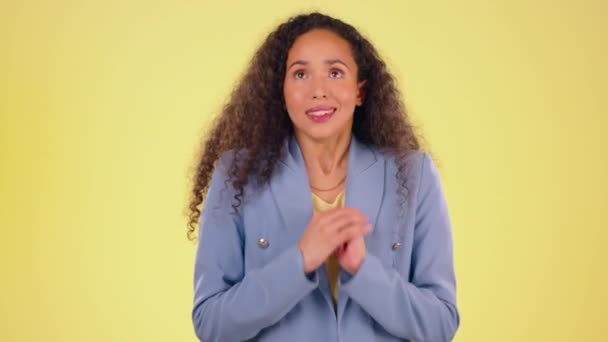 Angst Hoffnung Und Schwarze Frau Mit Händen Zum Gebet Hoffend — Stockvideo