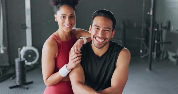 Zdraví Fitness Osobní Trenér Tým Tělocvičně Pro Cvičení Motivaci Tělesné — Stock video