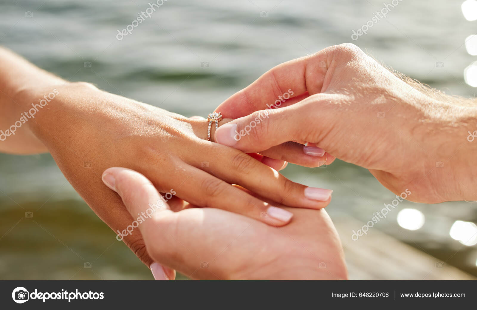 Male female hands engagement rings hi-res stock photography and images -  Alamy