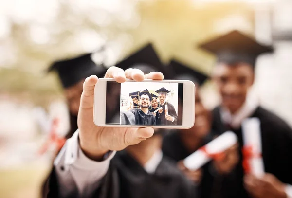 Este Momento Que Tenho Capturar Estudantes Tirando Uma Foto Dia — Fotografia de Stock