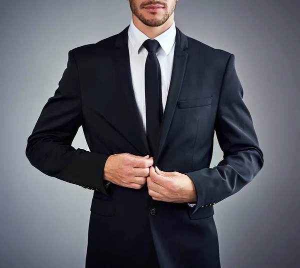 You Dressed Now Make Success Cropped Studio Shot Young Businessman — Stock Photo, Image