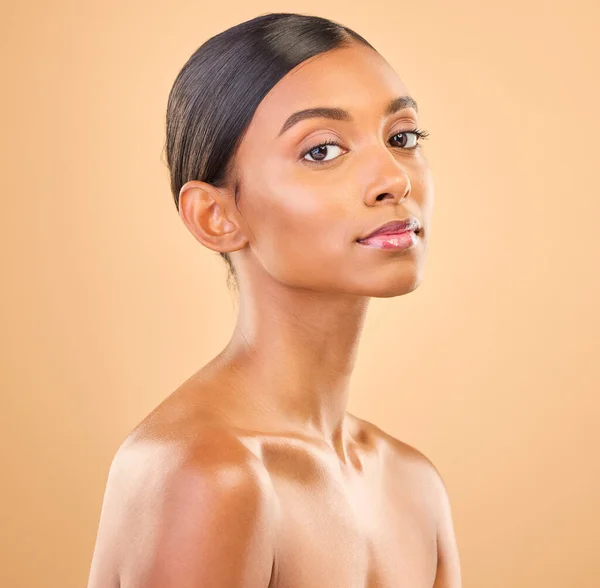 Retrato Beleza Rosto Uma Mulher Estúdio Para Cuidados Com Pele — Fotografia de Stock