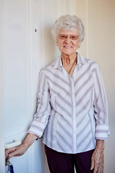 Kein Kabinenfieber Für Mich Porträt Einer Älteren Frau Die Hause — Stockfoto