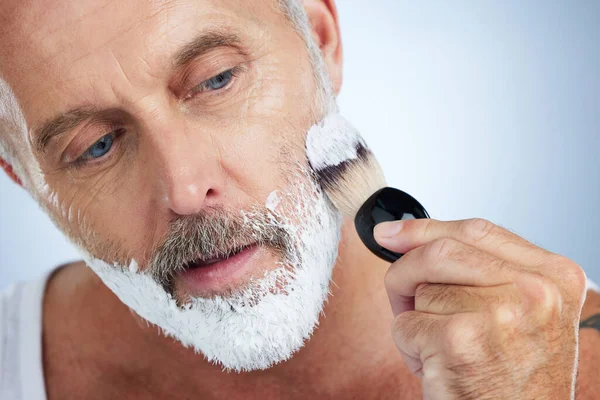 Homem Barba Creme Barbear Para Higiene Cuidados Com Pele Depilação — Fotografia de Stock
