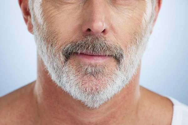 Schönheit Bart Und Mund Des Mannes Studio Für Pflege Hygiene — Stockfoto
