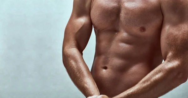 Bist Tust Ausgeschnittene Studioaufnahme Eines Hübschen Jungen Mannes Mit Nacktem — Stockfoto