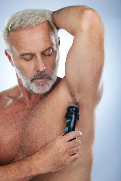 Skincare Deodorante Uomo Anziano Ascella Igiene Del Corpo Prodotti Bellezza — Foto Stock