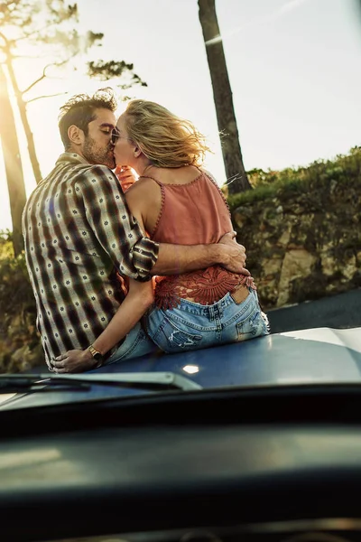 Vida Para Beijos Profundos Grandes Aventuras Casal Afetuoso Passar Dia — Fotografia de Stock