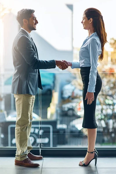 Partner People Who Want Change World Two Businesspeople Shaking Hands — Stock Photo, Image