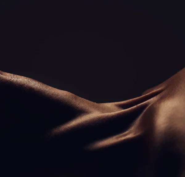 Γυμνό Σώμα Και Σιλουέτα Γυναίκα Και Κοντινό Πλάνο Σέξι Σκοτεινή — Φωτογραφία Αρχείου