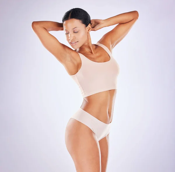 Ciało Kobieta Piękno Modelu Studio Dla Zdrowego Stylu Życia Odchudzania — Zdjęcie stockowe