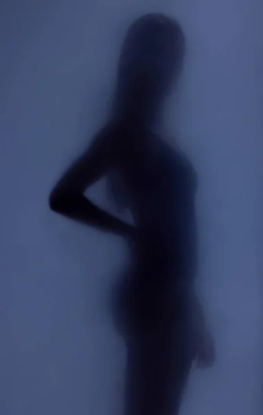 Silhouette Donna Vetro Ombra Sexy Con Art Deco Creativo Schermo — Foto Stock