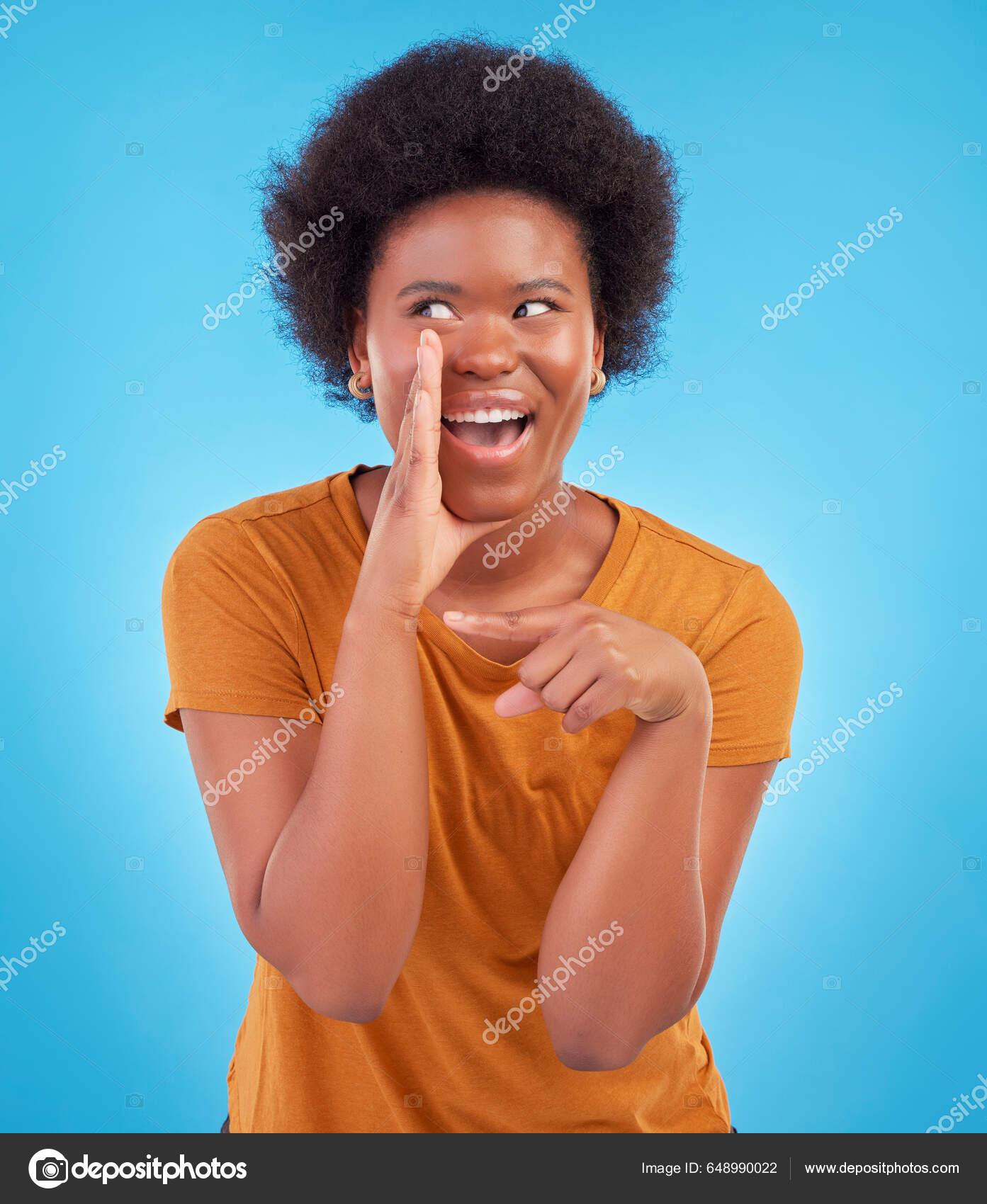 Black Woman Drama Secret Gossip Studio Sharing Exciting Confidential