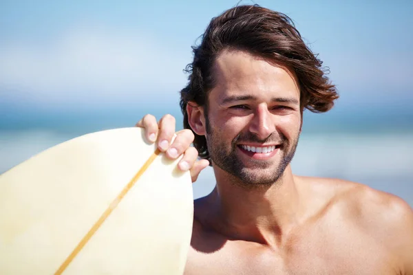 Dirijo Agua Joven Atractivo Punto Surfear — Foto de Stock