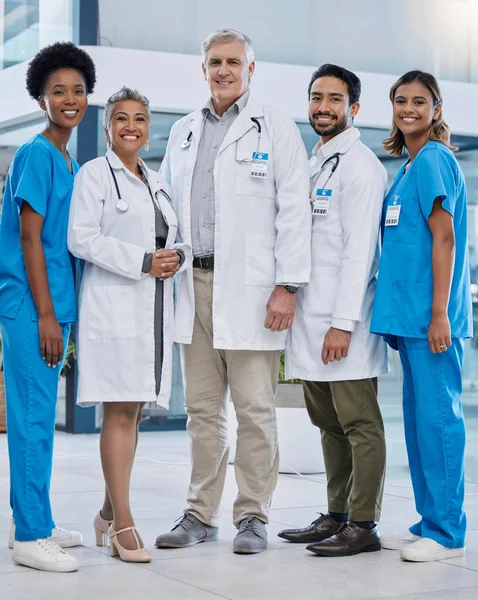 Ärzte Krankenschwestern Und Pfleger Porträtieren Einem Krankenhaus Und Einer Klinik — Stockfoto