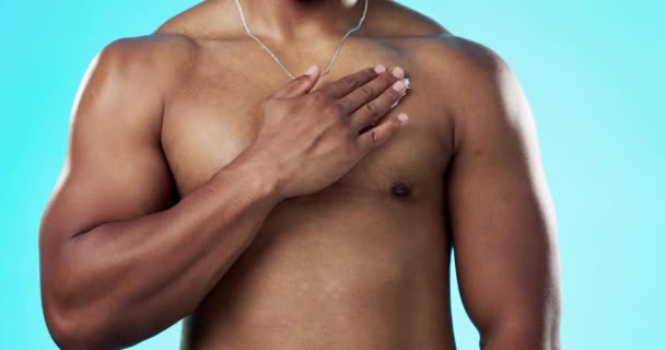 Beleza Corpo Homem Com Creme Para Cuidados Luxo Aplicação Cosméticos — Vídeo de Stock