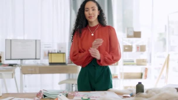Vrouw Gezicht Kleine Bedrijven Vertrouwen Ondernemerschap Leiderschap Management Kantoor Portret — Stockvideo