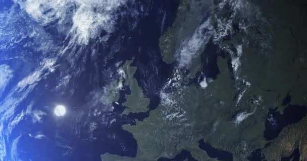 Universum Sterrenstelsel Zoom Van Aarde Ruimte Voor Satelliet Netwerk Atmosferische — Stockvideo
