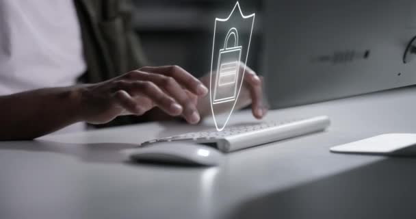 Siber Güvenlik Kodlama Verileri Hacker Koruması Fütüristik Web Şifre Teknolojisidir — Stok video