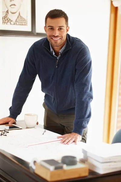 Lets Get Done Today Portrait Casual Young Man Standing His — Stock Photo, Image