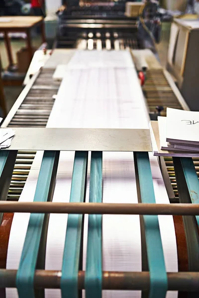 Presses Running Full Capacity Detail Shot Workings Printing Factory — Stock Photo, Image