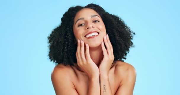 Cuidado Piel Manos Cara Mujer Para Belleza Bienestar Tratamiento Facial — Vídeo de stock