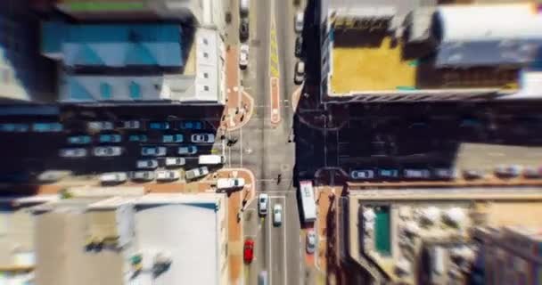 Stad Weg Auto Timelapse Planeet Aarde Boven Zoom Uit Van — Stockvideo