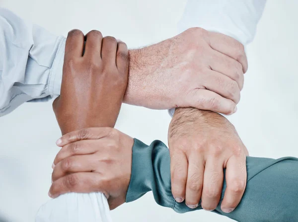 Týmová Práce Ruce Spojují Podnikatele Pro Spolupráci Podporu Komunitu Úřadu — Stock fotografie