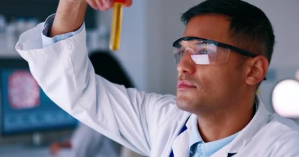 Наука Образец Эксперимент Доктором Человеком Лаборатории Инноваций Исследований Медицинская Исследовательская — стоковое видео