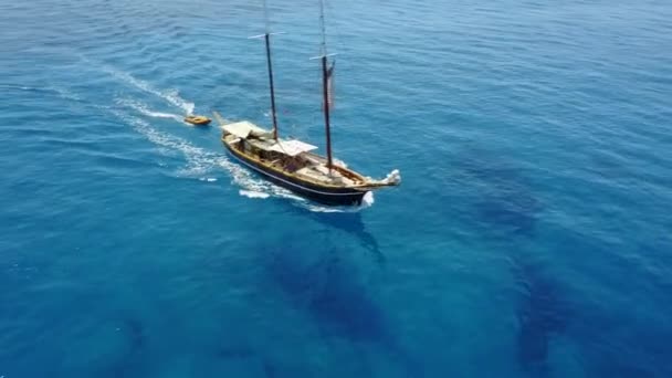 Voyage Drone Aérien Bateau Dans Océan Pour Croisière Vacances Vacances — Video