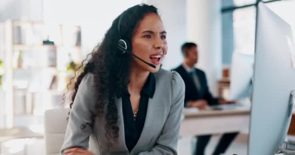Mutlu Kadın Müşteri Hizmetlerinde Kazandığın Terfi Ettiğin Ikramiye Aldığın Için — Stok video