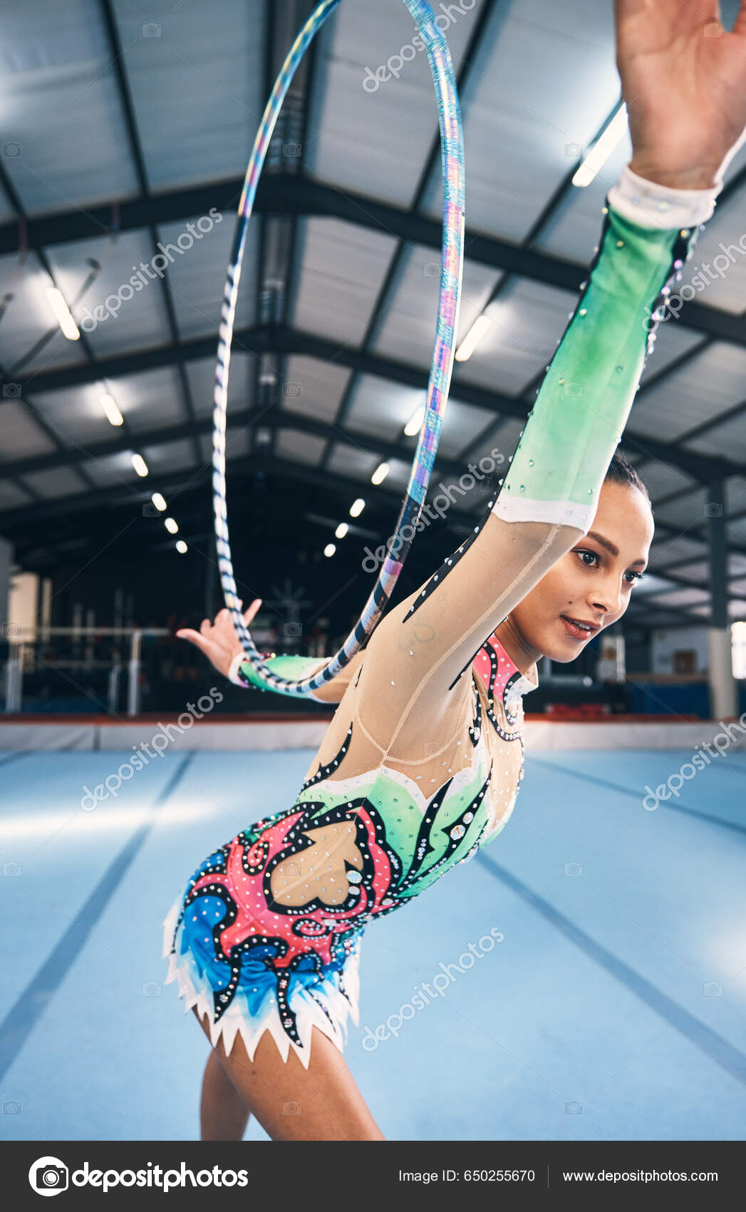 Женщина Гимнастика Обруч Соревнований Спортивная Подготовка.