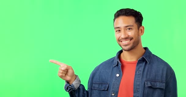 Gülümse Yüz Erkek Eli Ticari Promosyon Reklam Maket Için Yeşil — Stok video