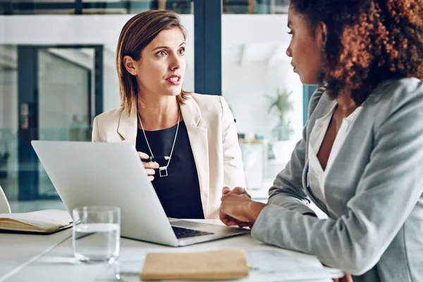 Really Think Could Make Plans Work Two Corporate Businesswomen Working — Stock Photo, Image