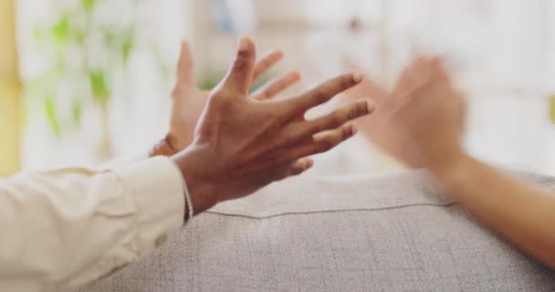 Mãos Gesto Raiva Luta Casal Conflito Aconselhamento Para Problema Casamento — Vídeo de Stock